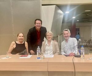 Con Cecilia Loor, Marcelo Báez, Liliana Miraglia, en el MAAC, el 27 de agosto.