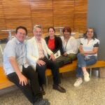 Marcelo Báez, Tatiana Landín, Mónica Murga y Clara Medina en la presentación de Manvscrito de vna corónica inconclusa en Guayaquil, el jueves 14 de agosto de 2025.